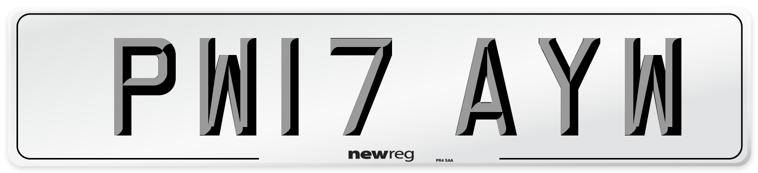 PW17 AYW Number Plate from New Reg